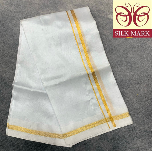 Silk Pooja Towel White Colour
