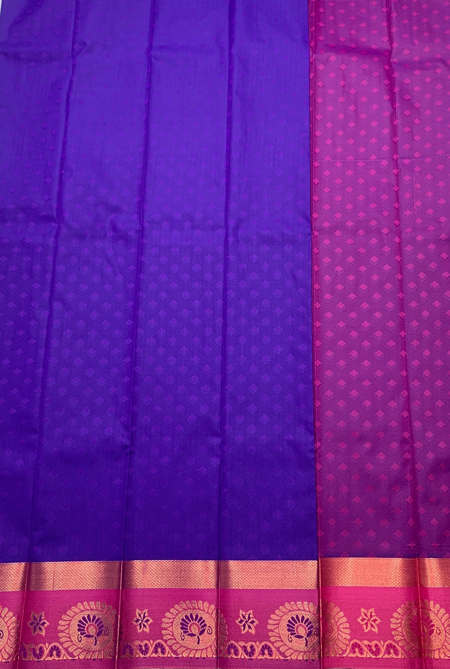 Synthetic Cotton Saree Blue Shade with Pink Border