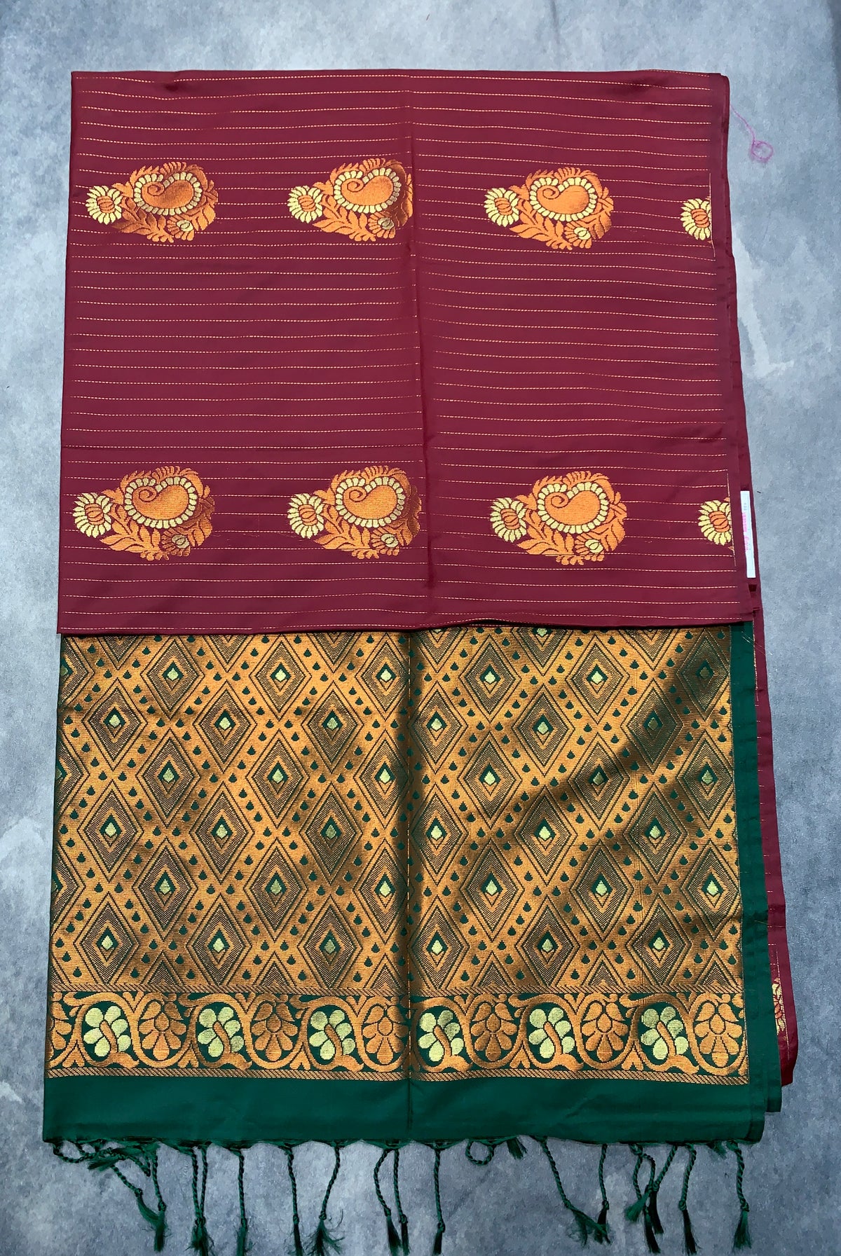 Art Silk Saree Maroon Colour with Borderless