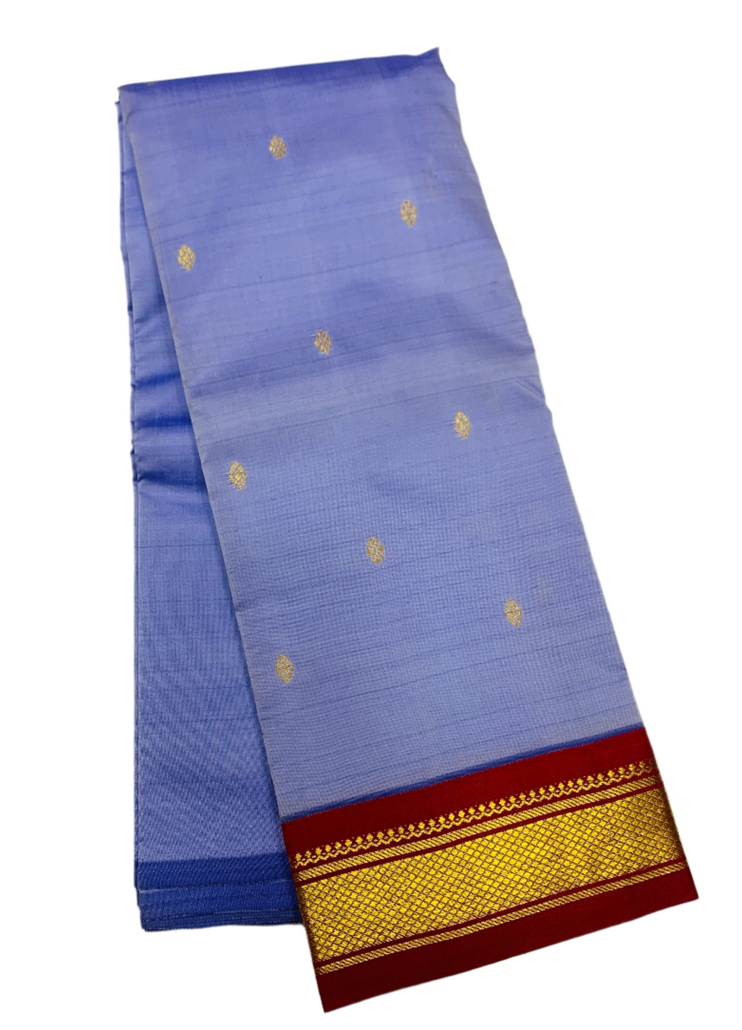 Pure Kanchipuram Silk Saree Lavender shade with Maroon Border