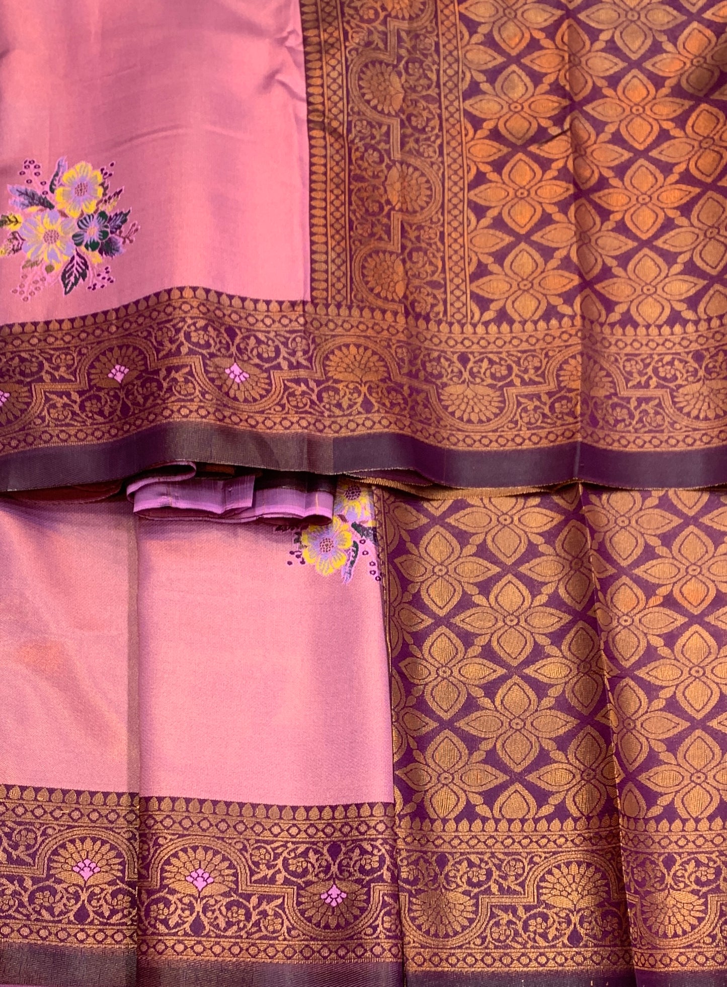 Fancy Tissue Saree Pink Colour with Magenta Border