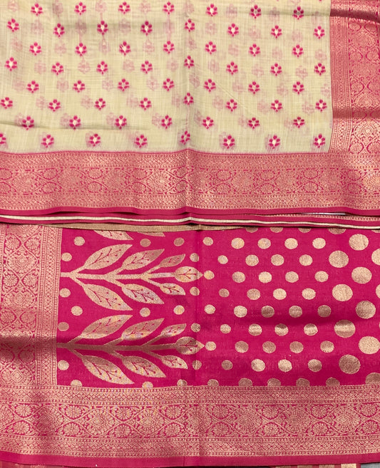 Banaras Katan Saree Tussar Colour with Katan Work Border