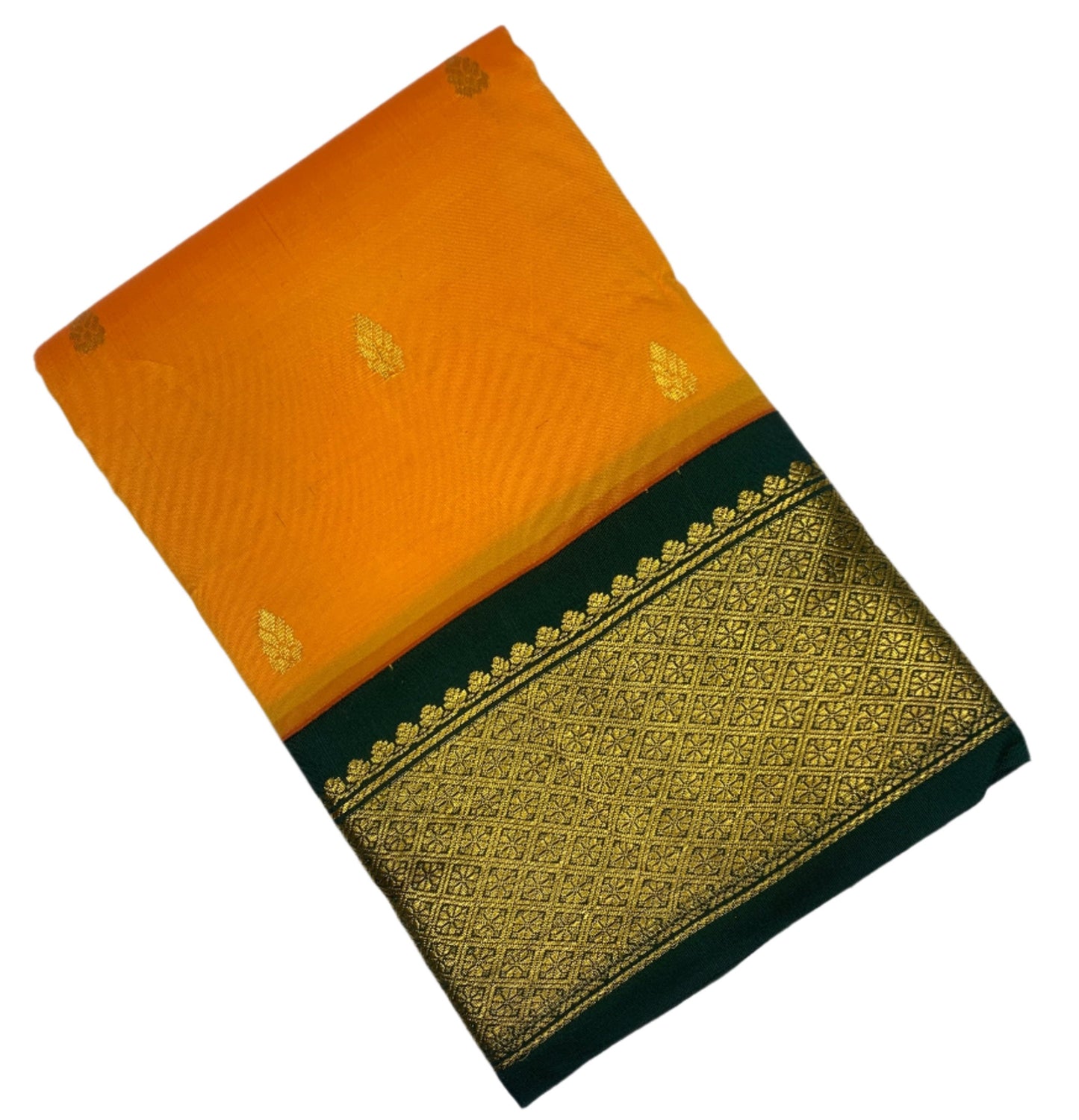 Pure Kanchipuram Silk Mango Yellow Colour