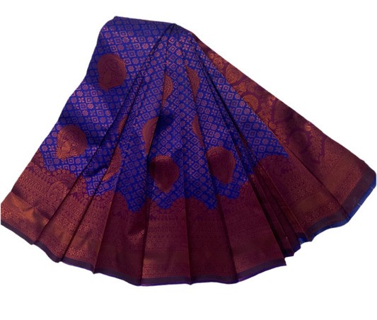 Art Silk Saree Blue Colour