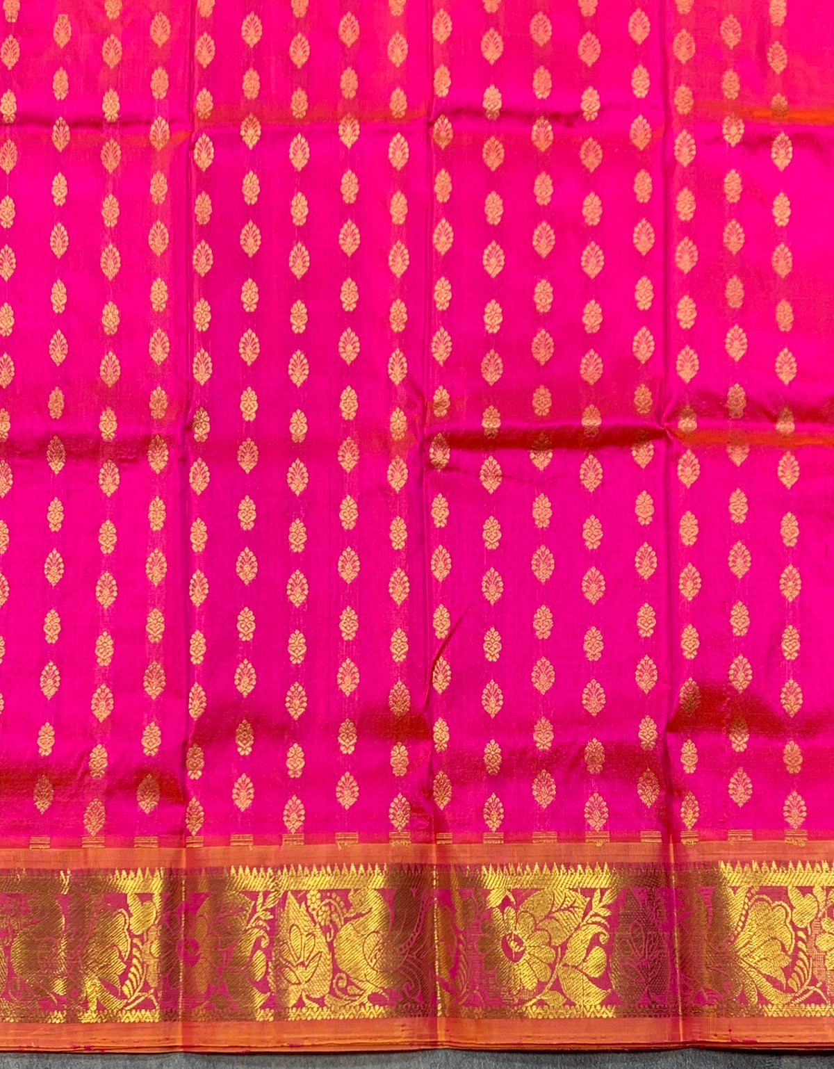 Baby Pink Shade Pure Kanchipuram Kids Pattu Pavadai with Contrast Border for Newborn to 2 Years