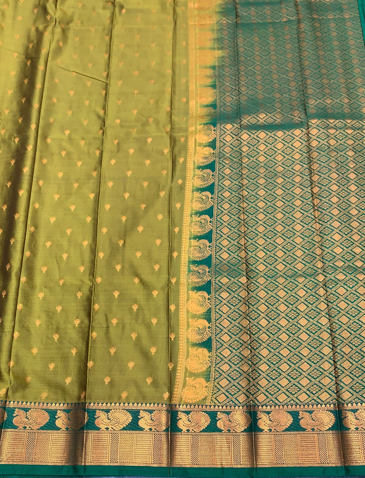 Soft Silk Casual Saree Mehendi Green Colour with Green Colour Border