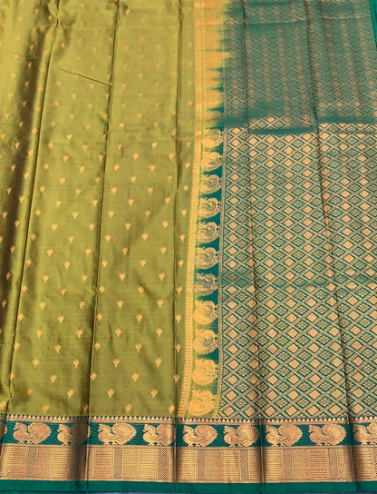 Soft Silk Casual Saree Mehendi Green Colour with Green Colour Border
