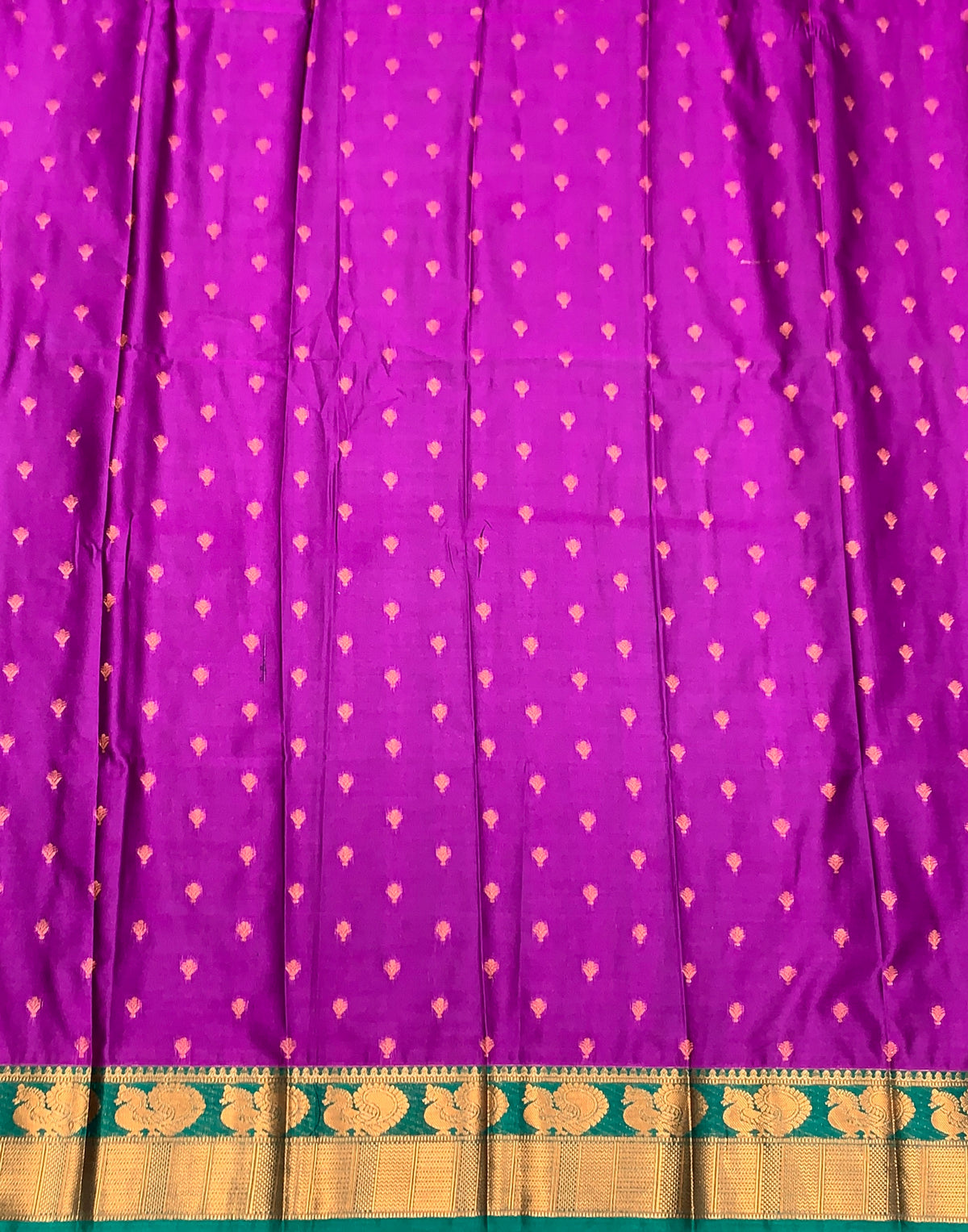Soft Silk Casual Saree Purple with Green Colour Border