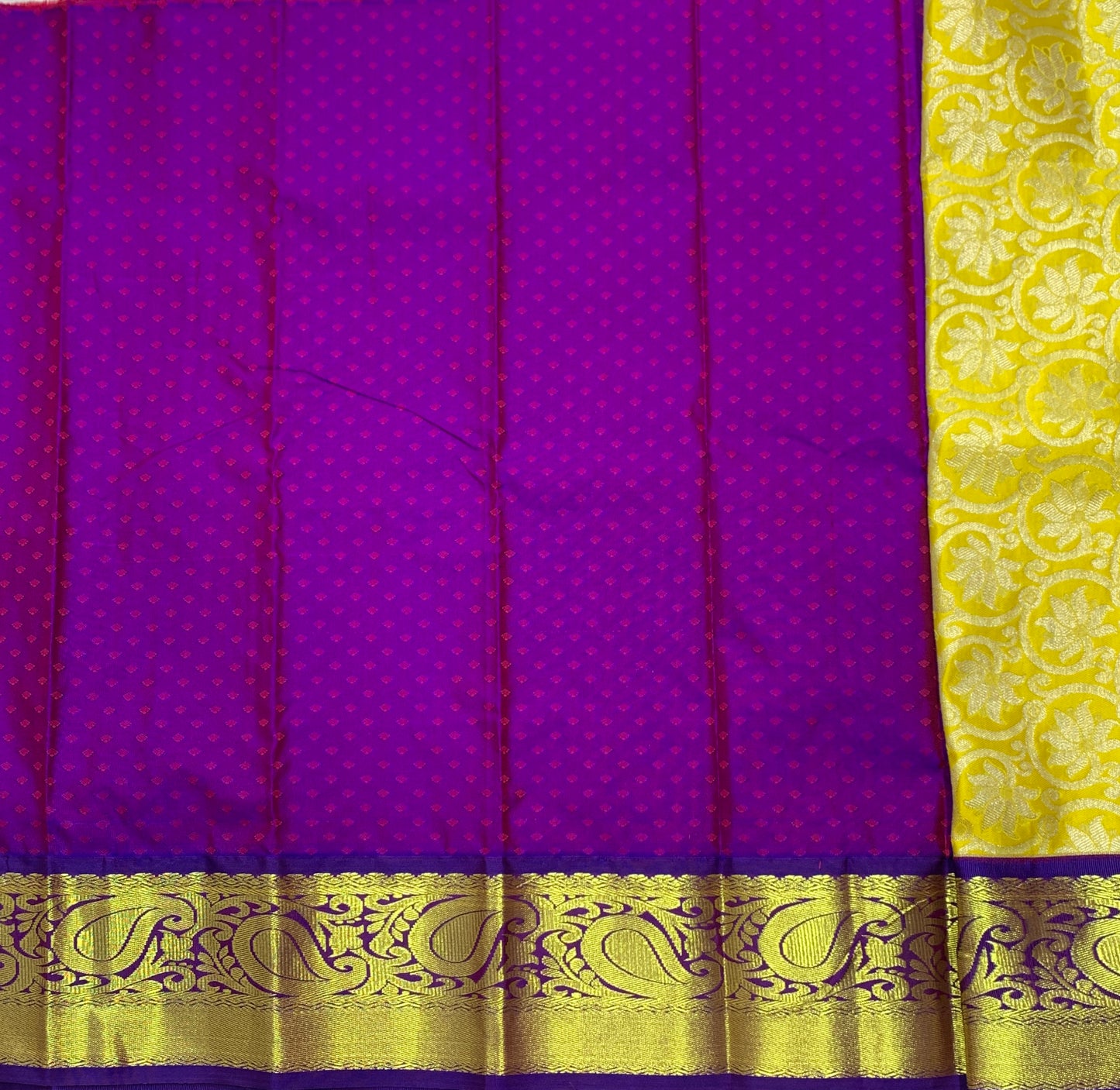 Lemon Yellow Shade Vegan Silk Kids Pattu Pavadai with Contrast Border for Newborn to 2 Years
