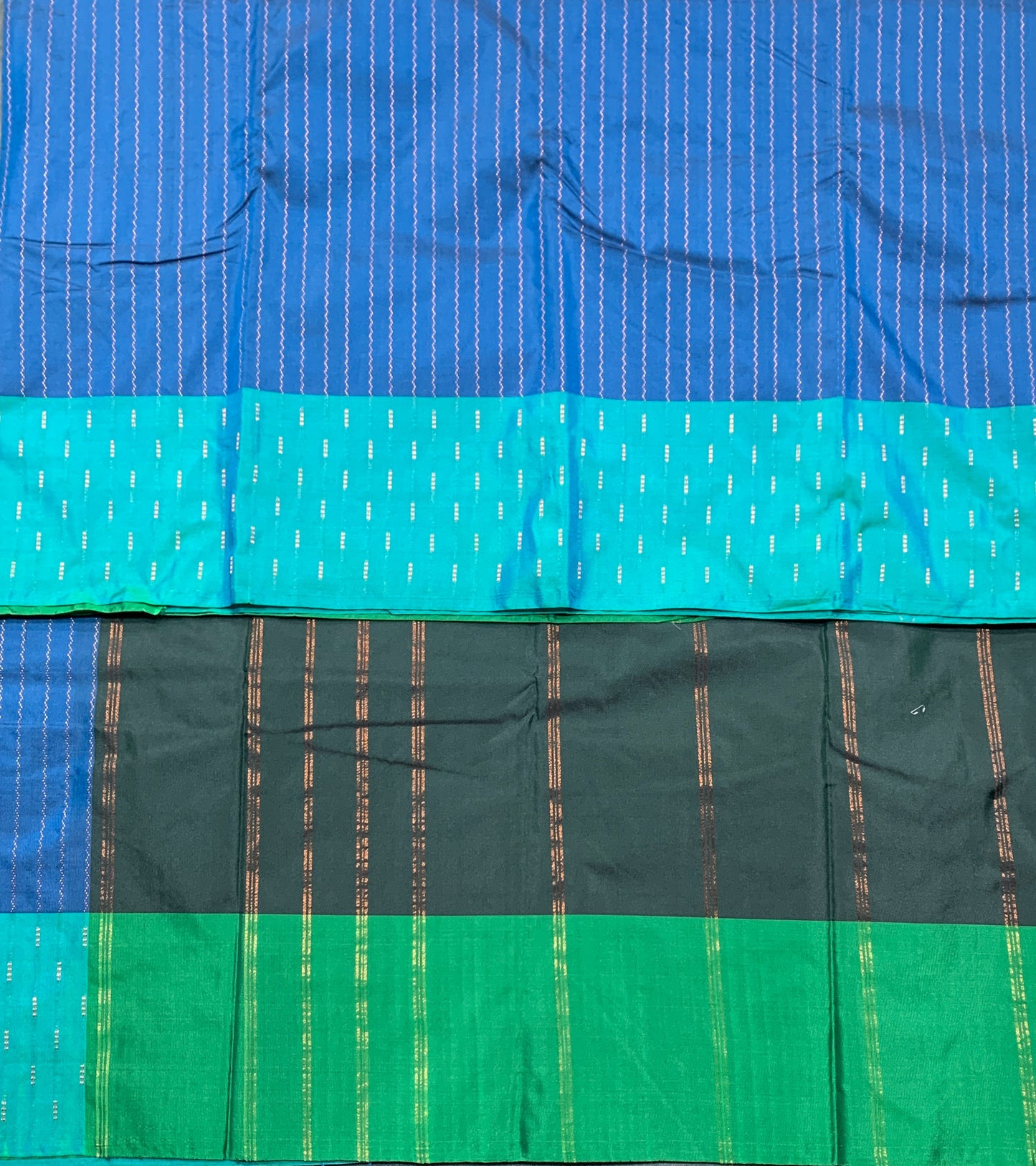 Arani Silk Saree Peacock Blue Colour with Sapphire Border