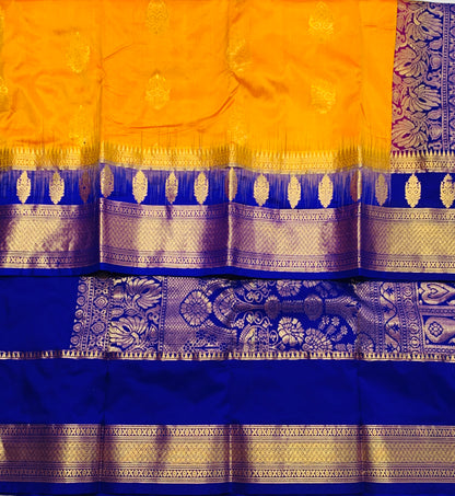 Pure Kanchipuram Silk Yellow Colour