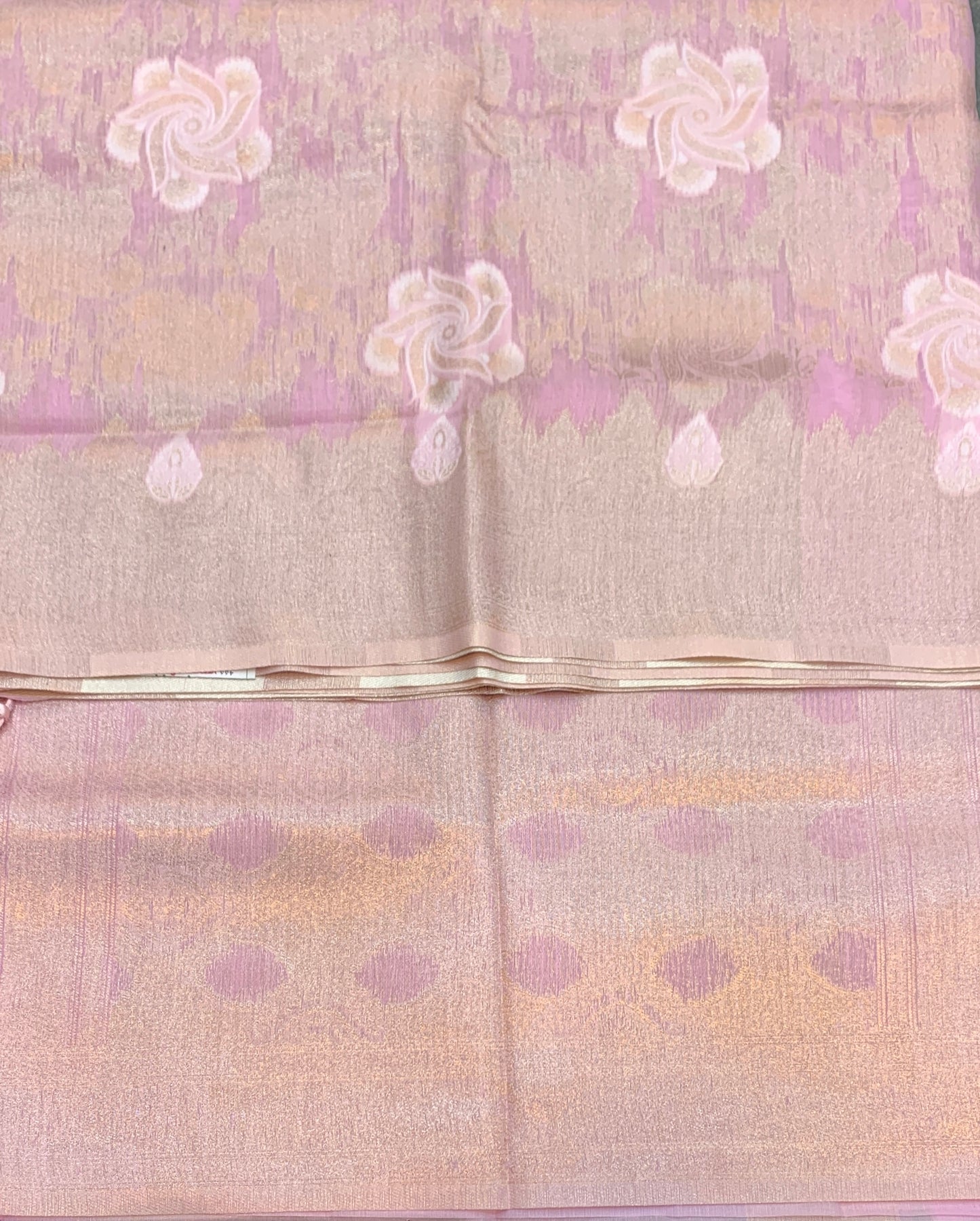 Banaras Katan Saree Lavender Colour with Katan Work Border
