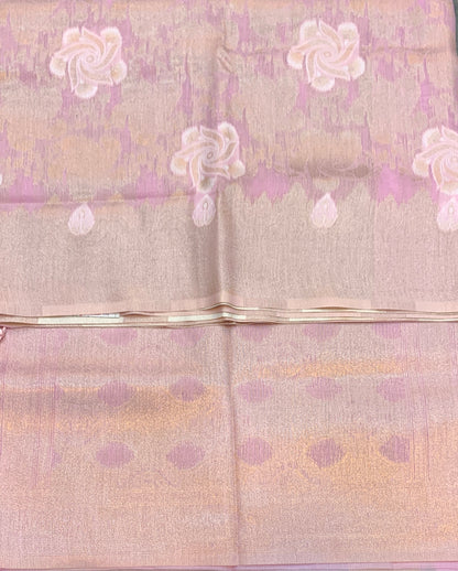 Banaras Katan Saree Lavender Colour with Katan Work Border