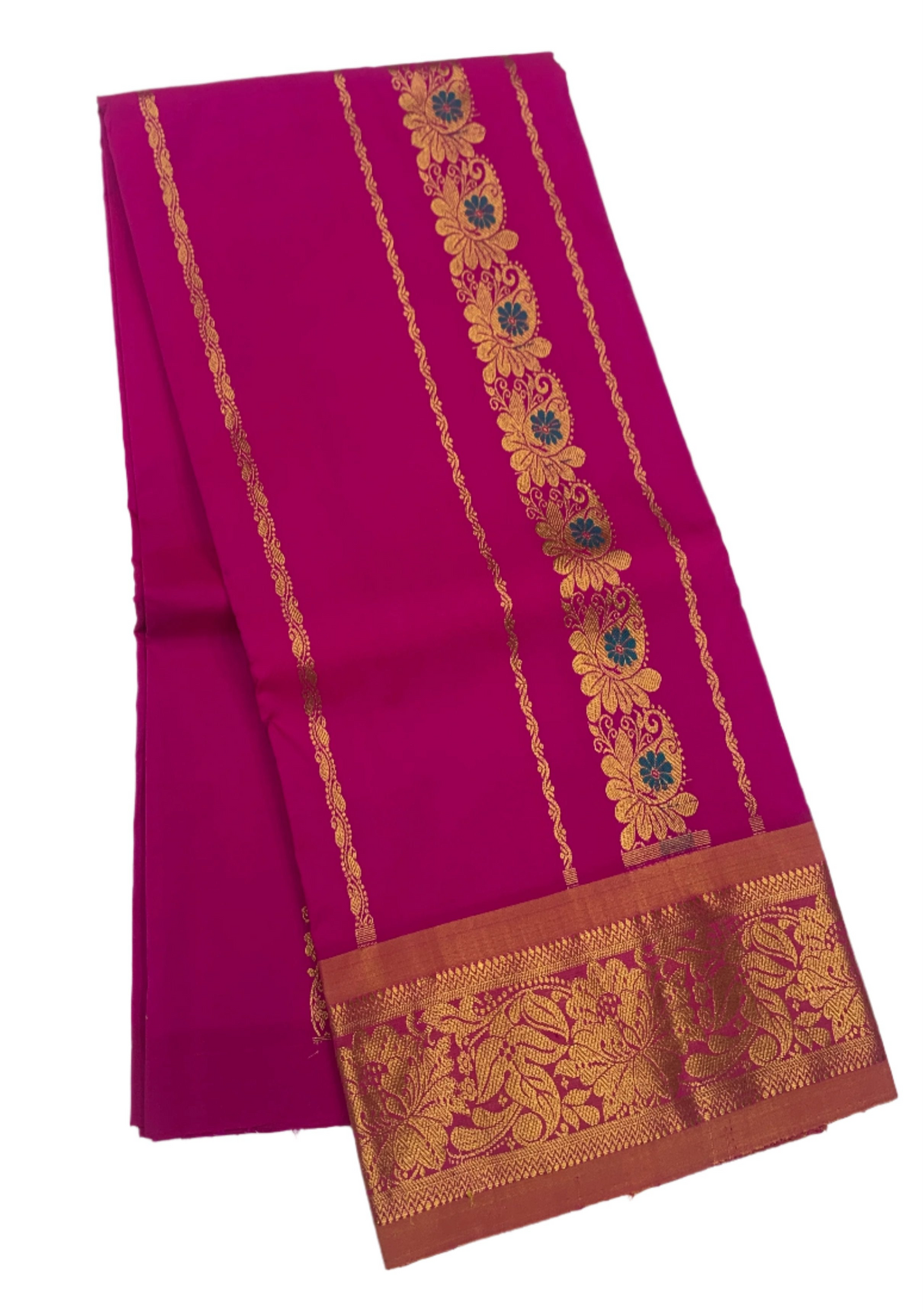 Pink shade Semi silk Kids Pattu Pavadai with Contrast border for age 5 to 10