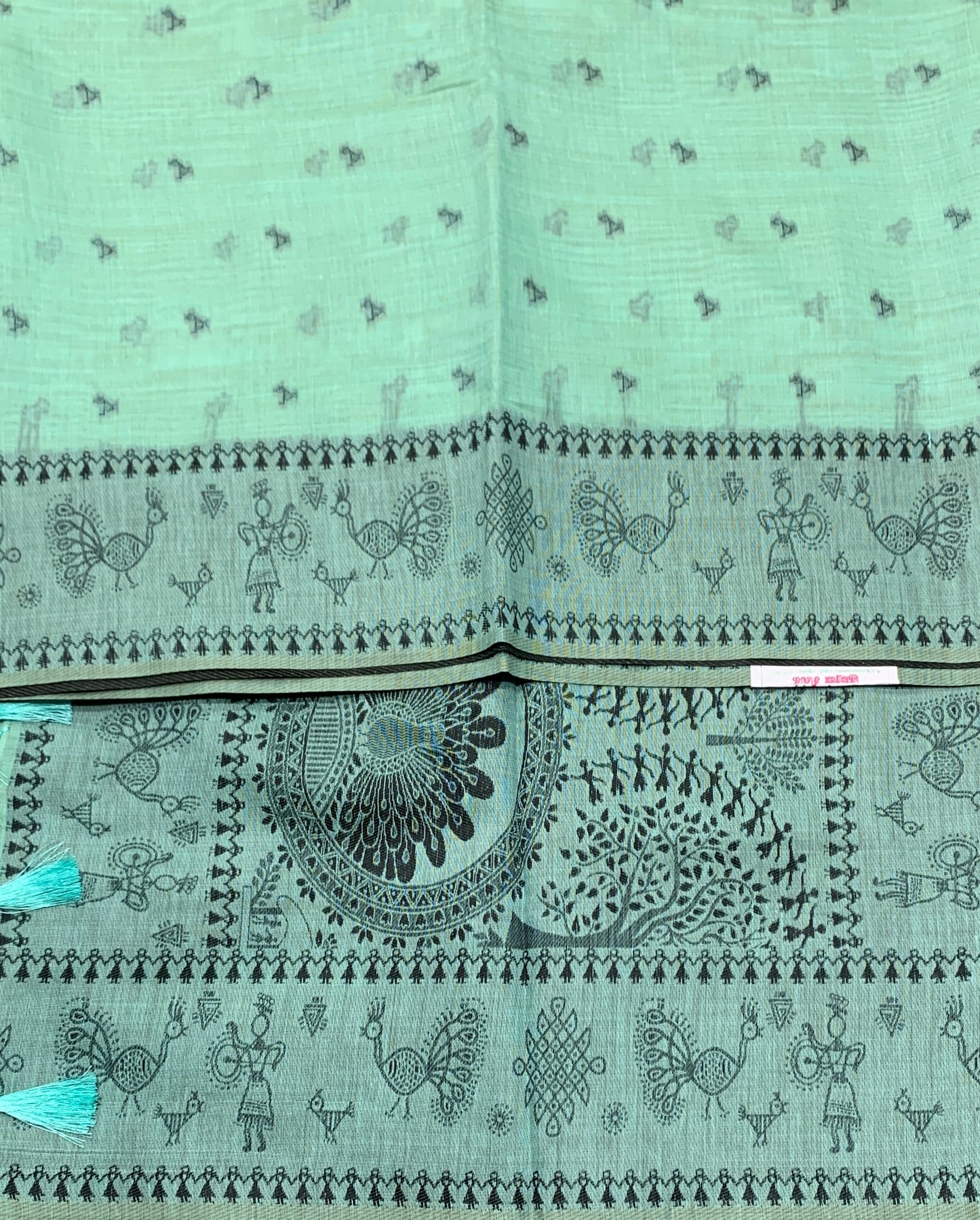 Banaras Katan Saree Sapphire Colour with Katan Work Border