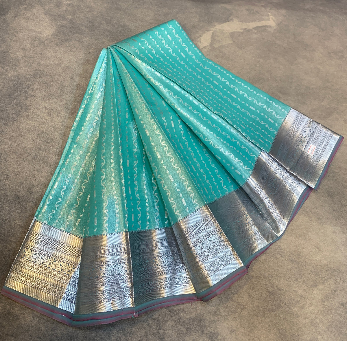 Fancy Tissue Saree Sapphire Colour with Self Design Border