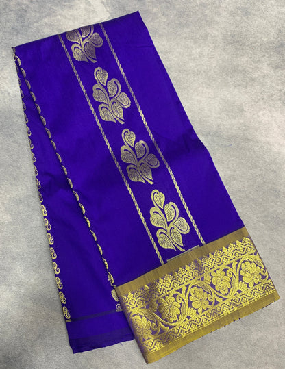Violet Shade Semi silk Kids Pattu Pavadai with Contrast border for age 5 to 10