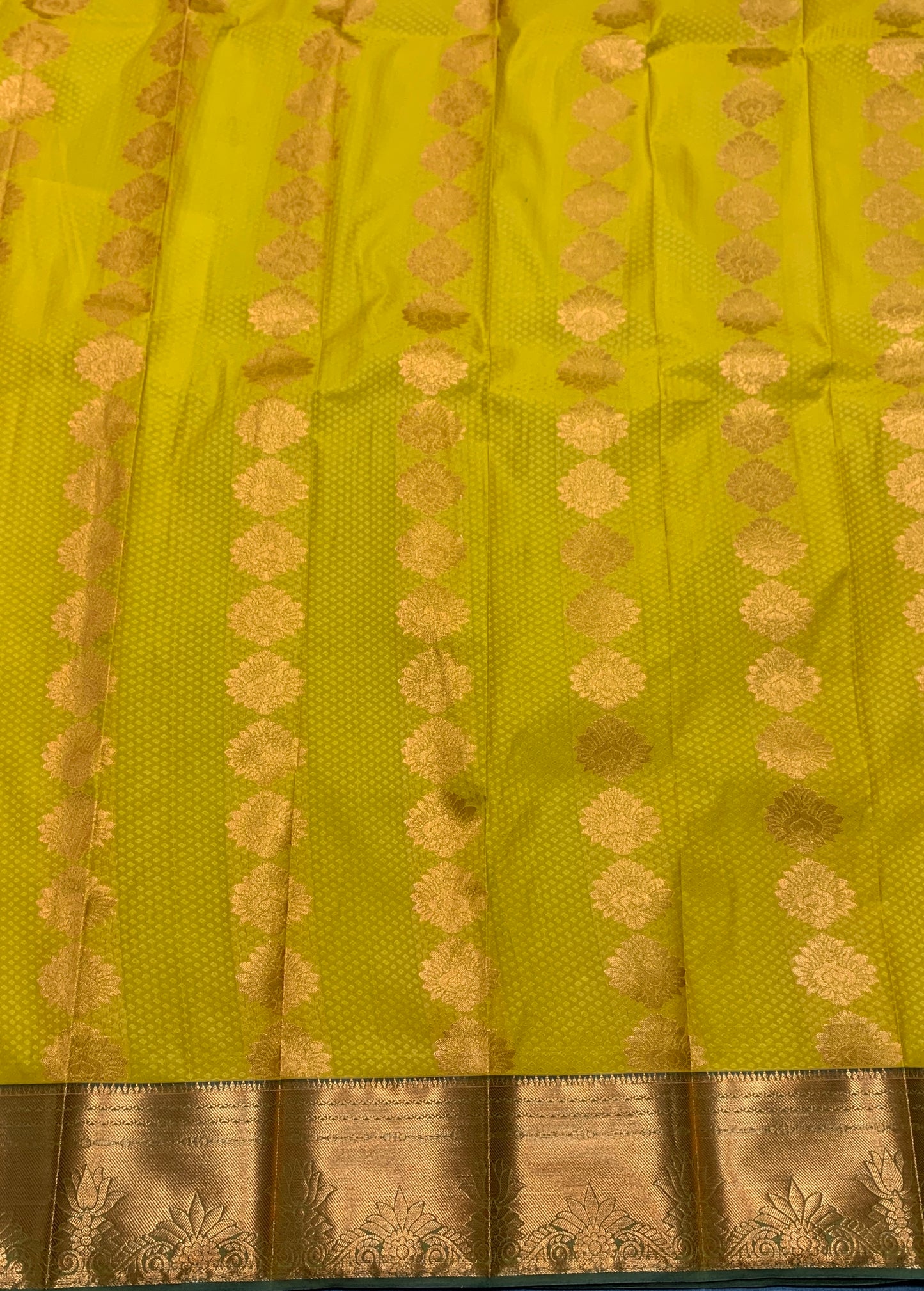 Vegan Silk Saree Mustard Colour Saree with Copper Border