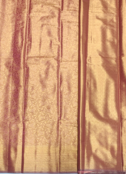 Baby Pink Shade Soft Kanchi Tissue Pattu Saree with Self Border