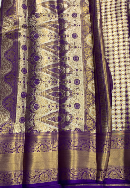 Fancy Tissue Saree Golden Colour with Blue Border