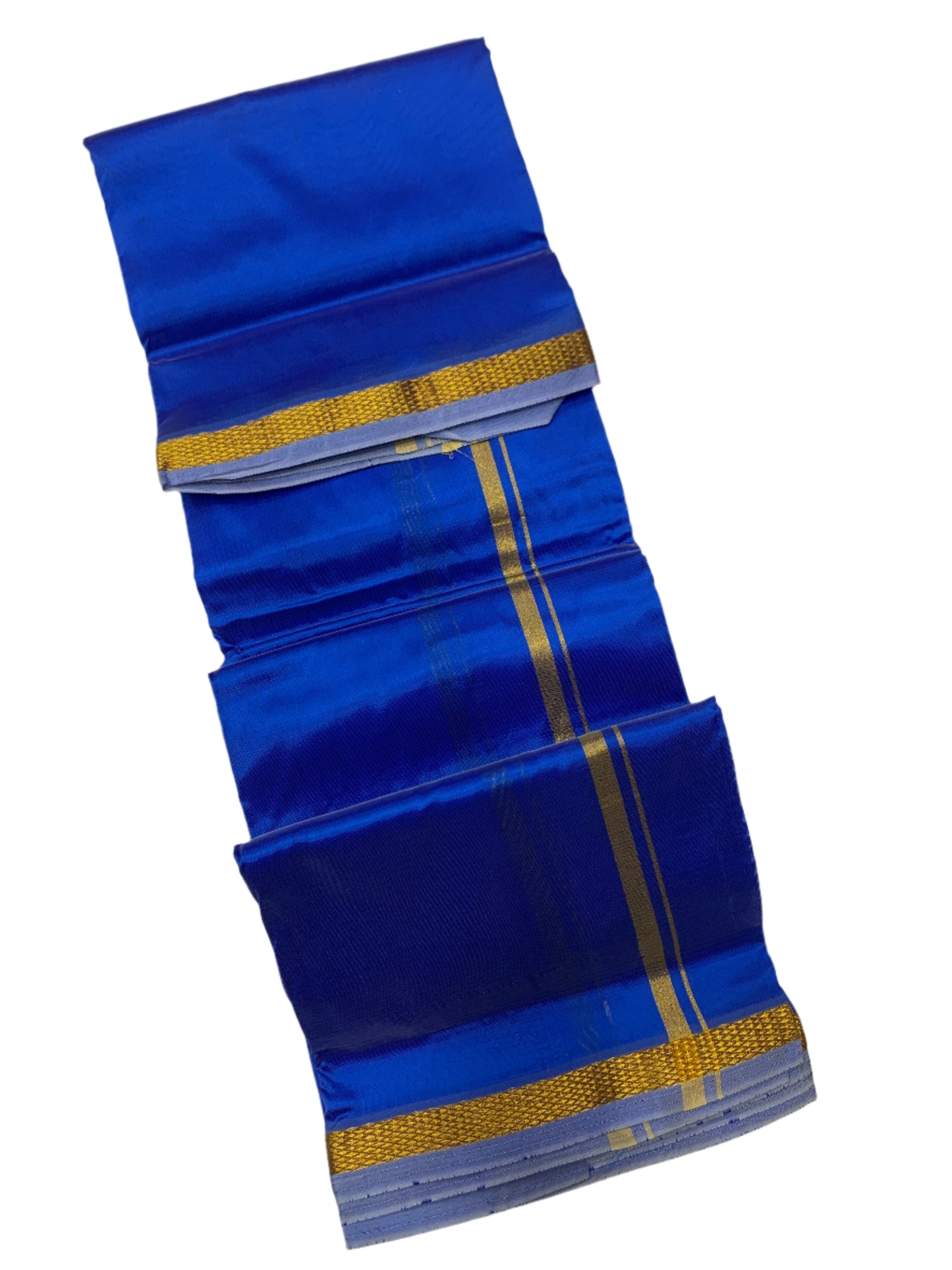 Art silk Dhoti 8 Mulam Blue Colour Small Zari Border