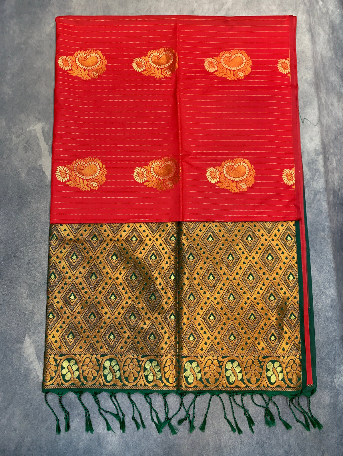 Art Silk Saree Red Colour with Borderless