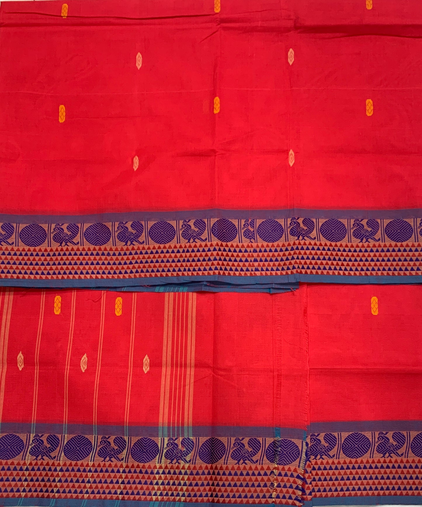 Chettinad Cotton Saree Pink Shade with Blue Border