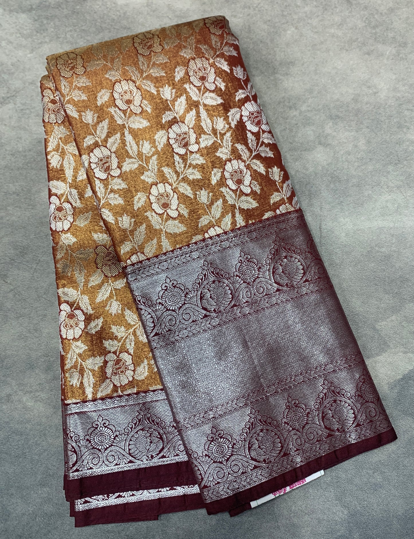 Chocolate Brown Colour Soft kanchi pattu with Brown Border