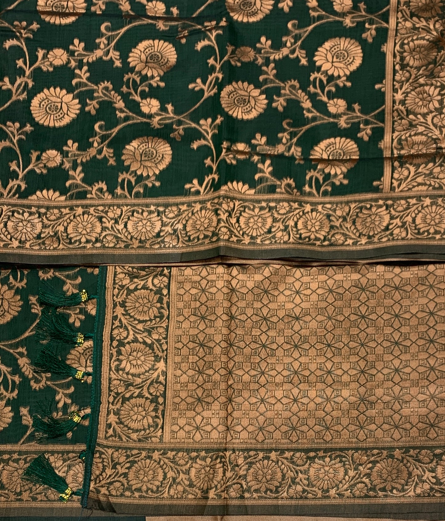 Banaras Katan Saree Green Colour