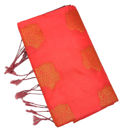 Soft Vegan Silk Saree Peach shade