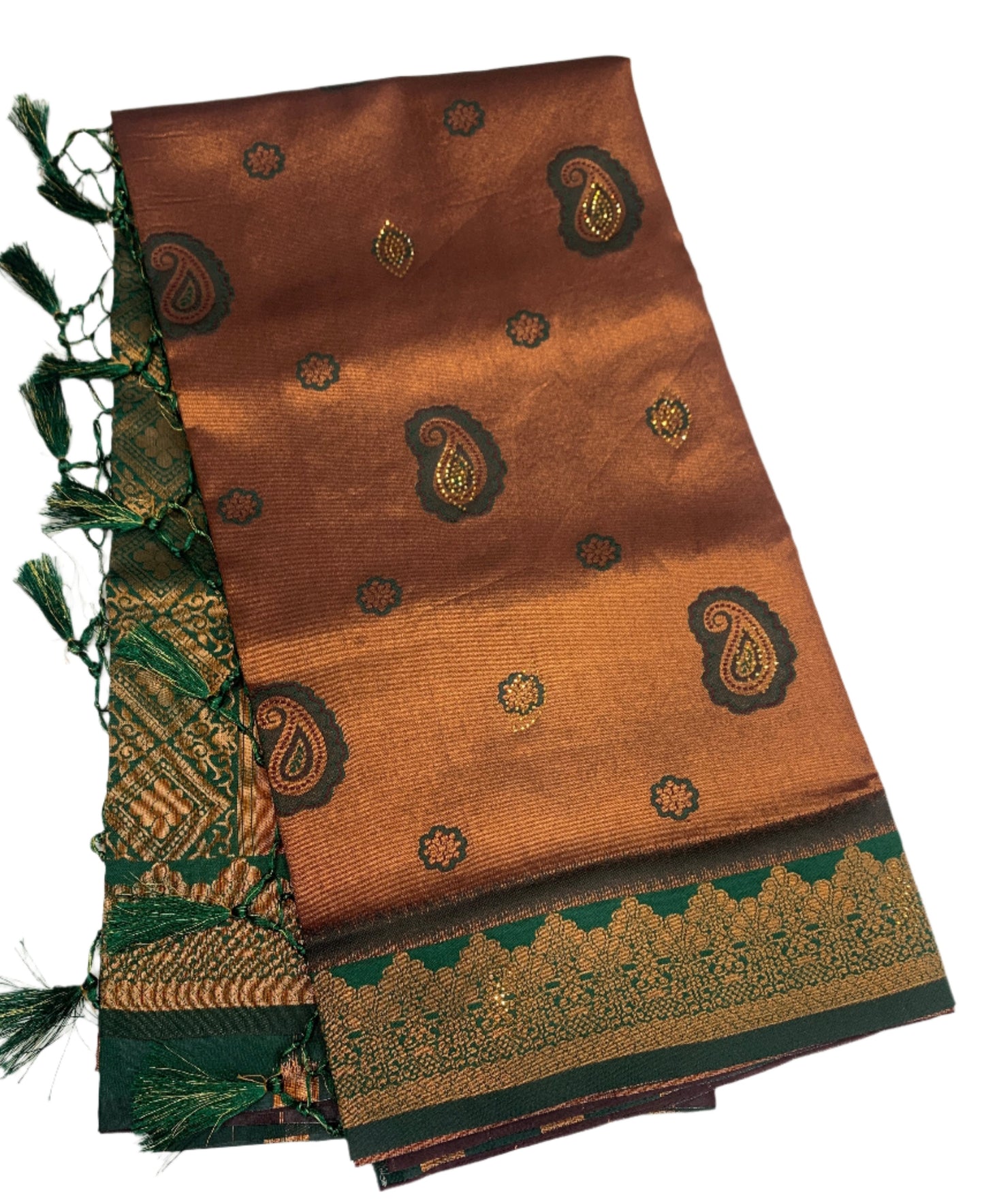 Art Silk Saree Maroon Colour with Green Border