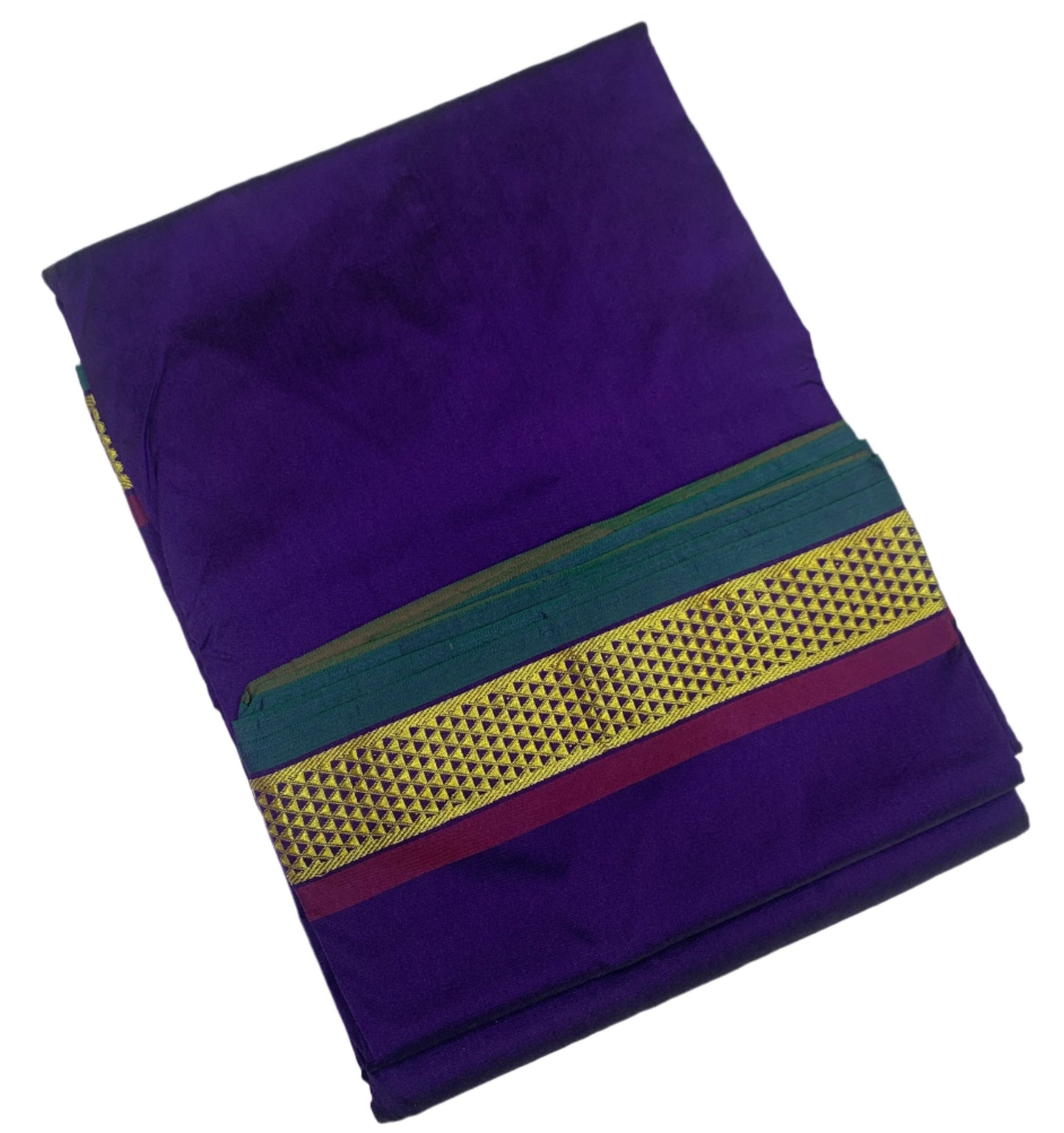 9 yards Vegan Silk Saree Violet Colour