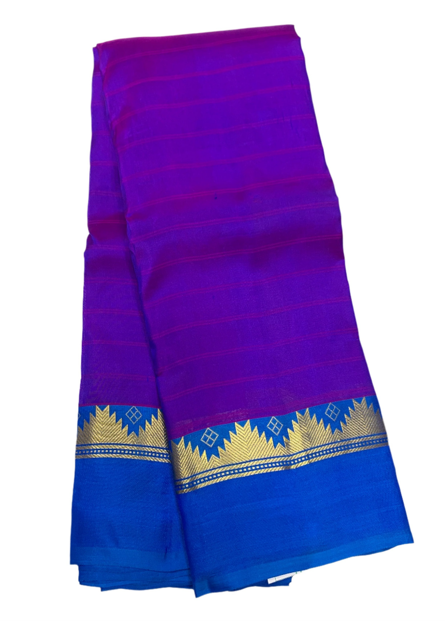 Pure Kanchipuram Silk Saree Violet shade with Blue Border