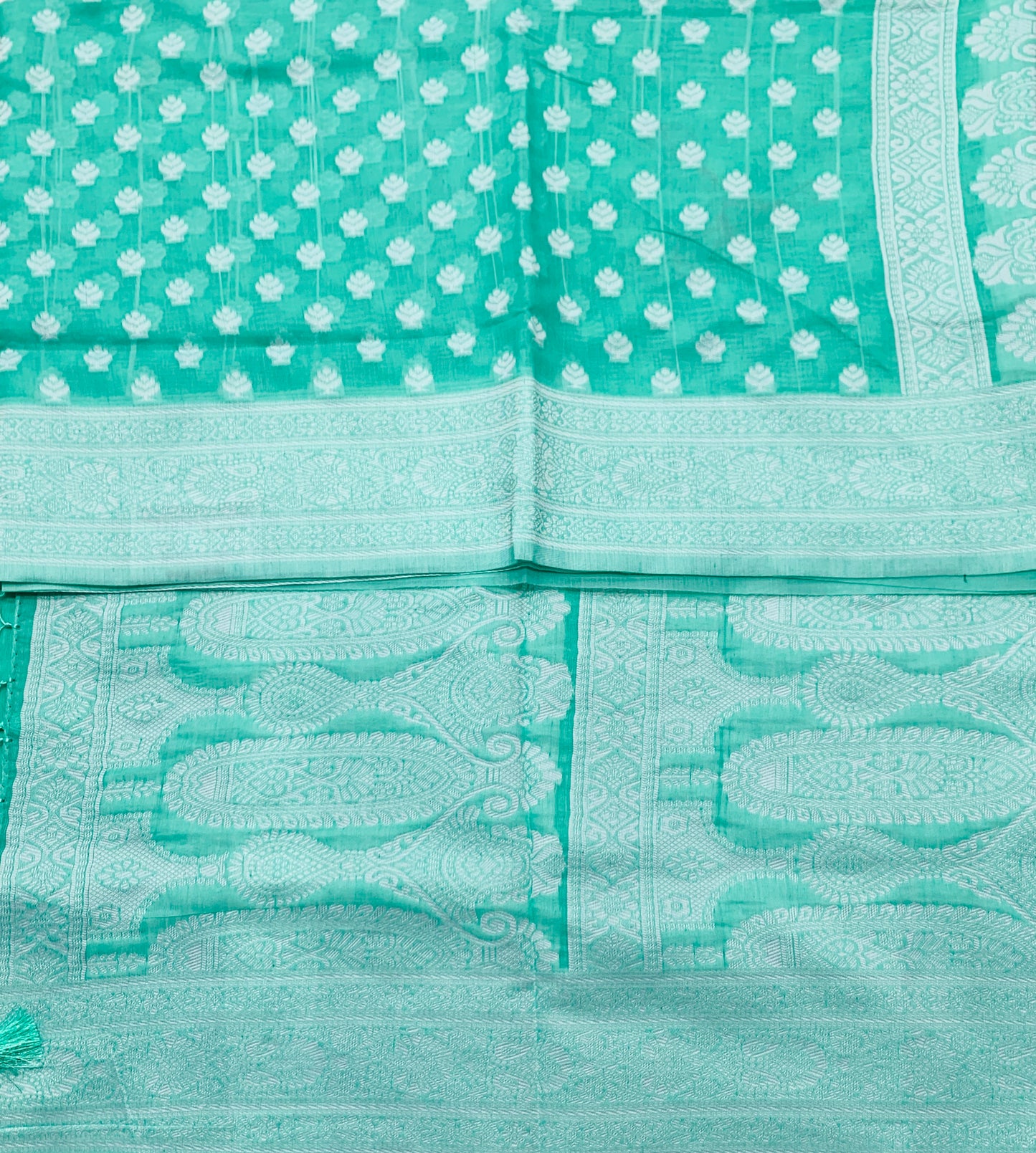 Banaras Katan Saree Sapphire Colour with Katan Work Border