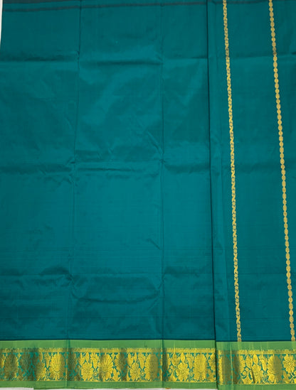 Green shade Semi silk Kids Pattu Pavadai with Contrast border for age 5 to 10