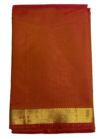 Arani Silk Saree Russet Colour with Golden Border