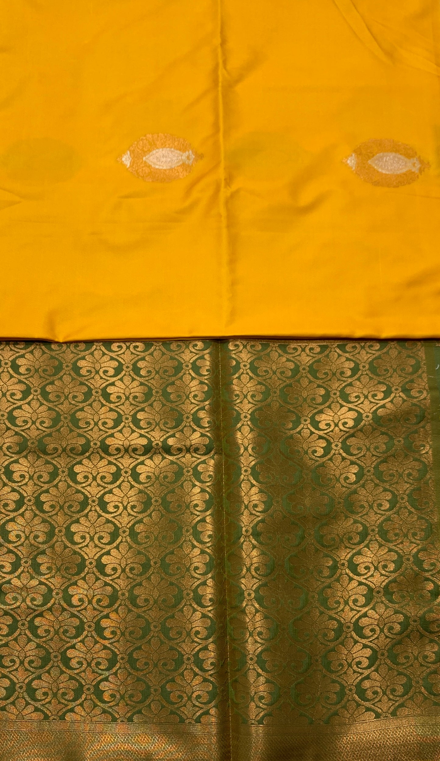 Soft Vegan Silk Saree Yellow Colour with Border less