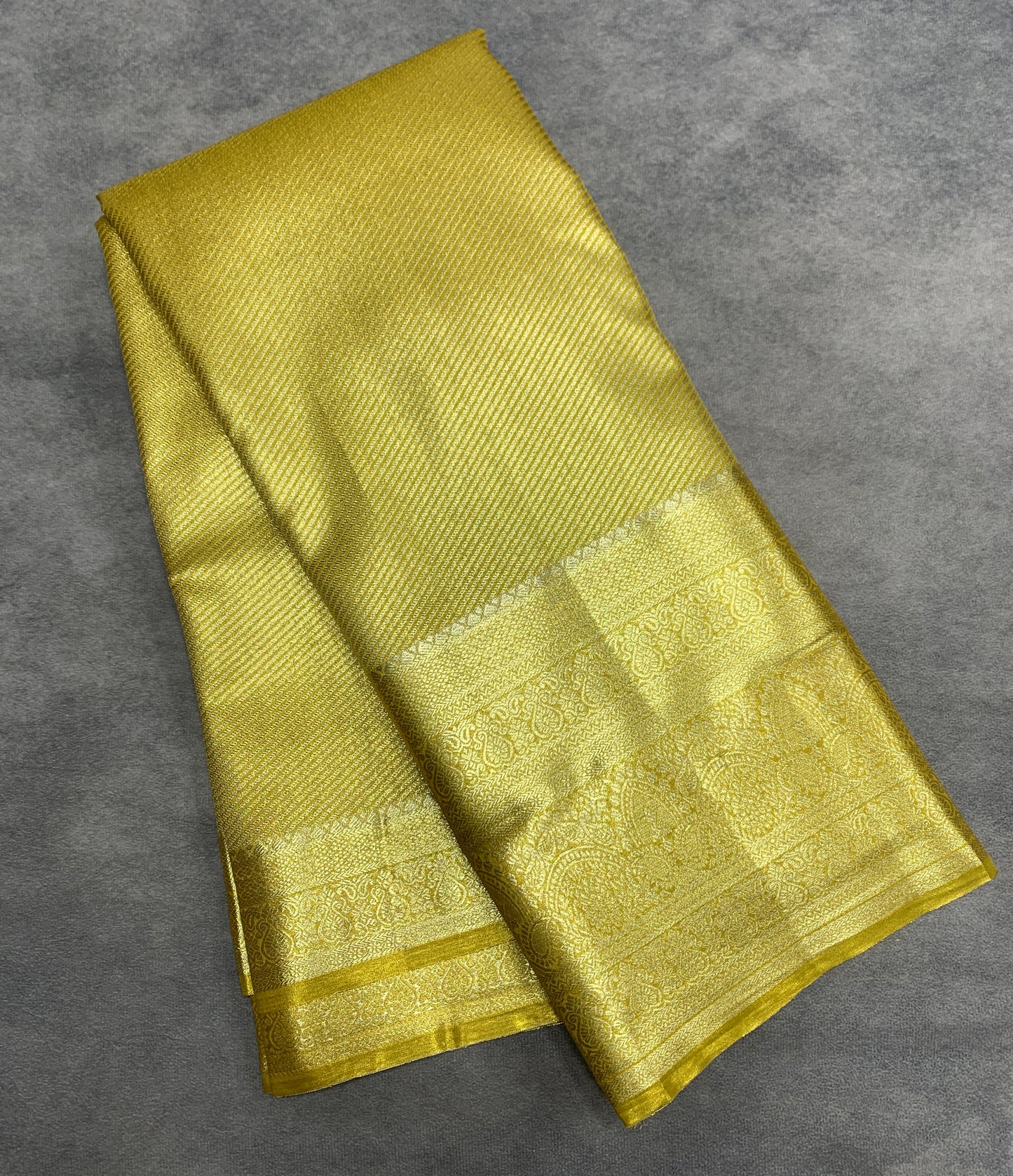 Fancy Tissue Saree Golden Colour with Self Colour Border