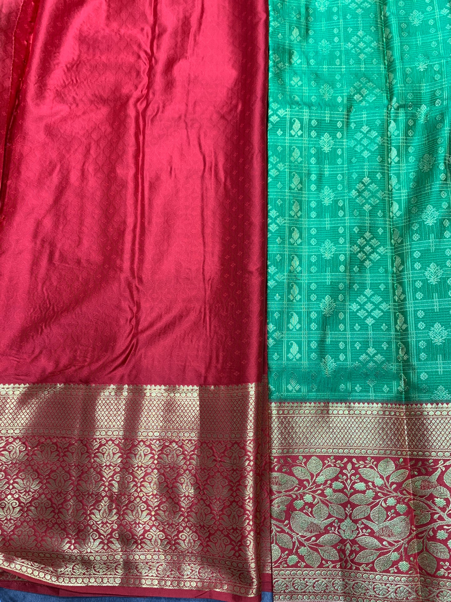 Light Green Colour Soft Kanchi Tissue Pattu Saree with Red border