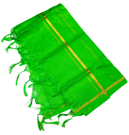 Silk Pooja Towel Light Green Colour