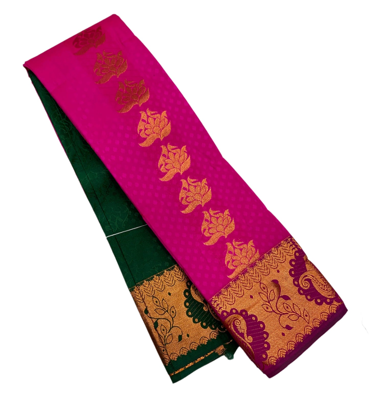 Vegan Silk Saree Pink shade with Copper Border