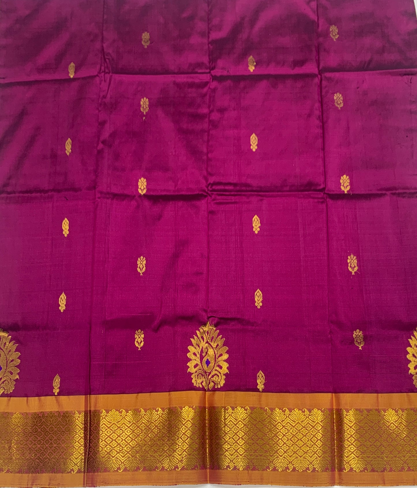 Pink shade Pure kanchipuram Kids Pattu Pavadai with contrast border for newborn to 2 Years