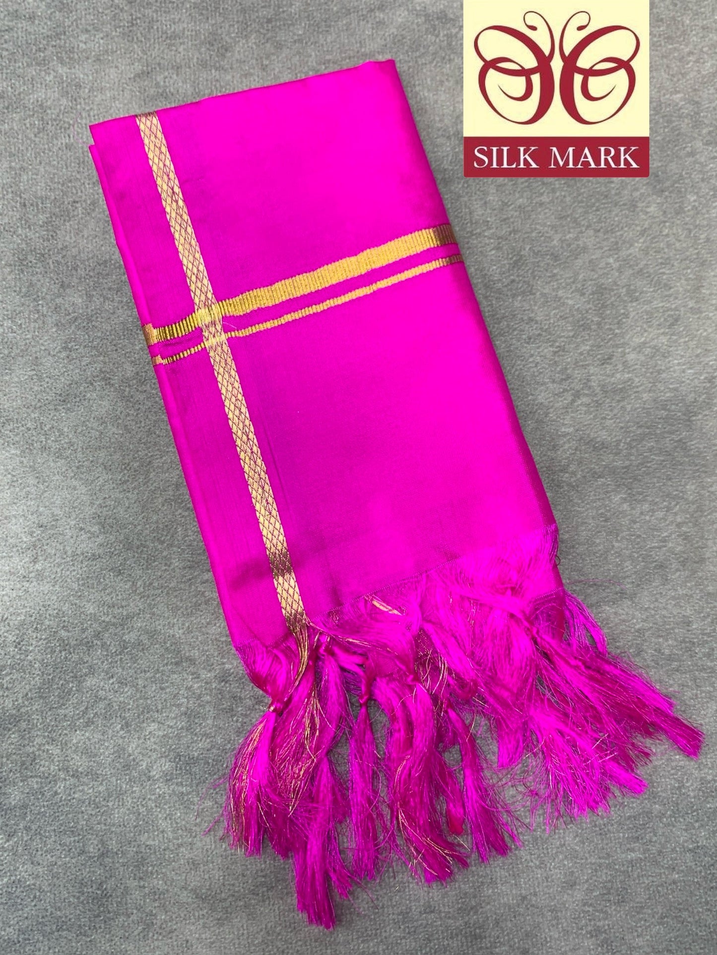 2 Mulam Silk Pooja Towel Pink Colour