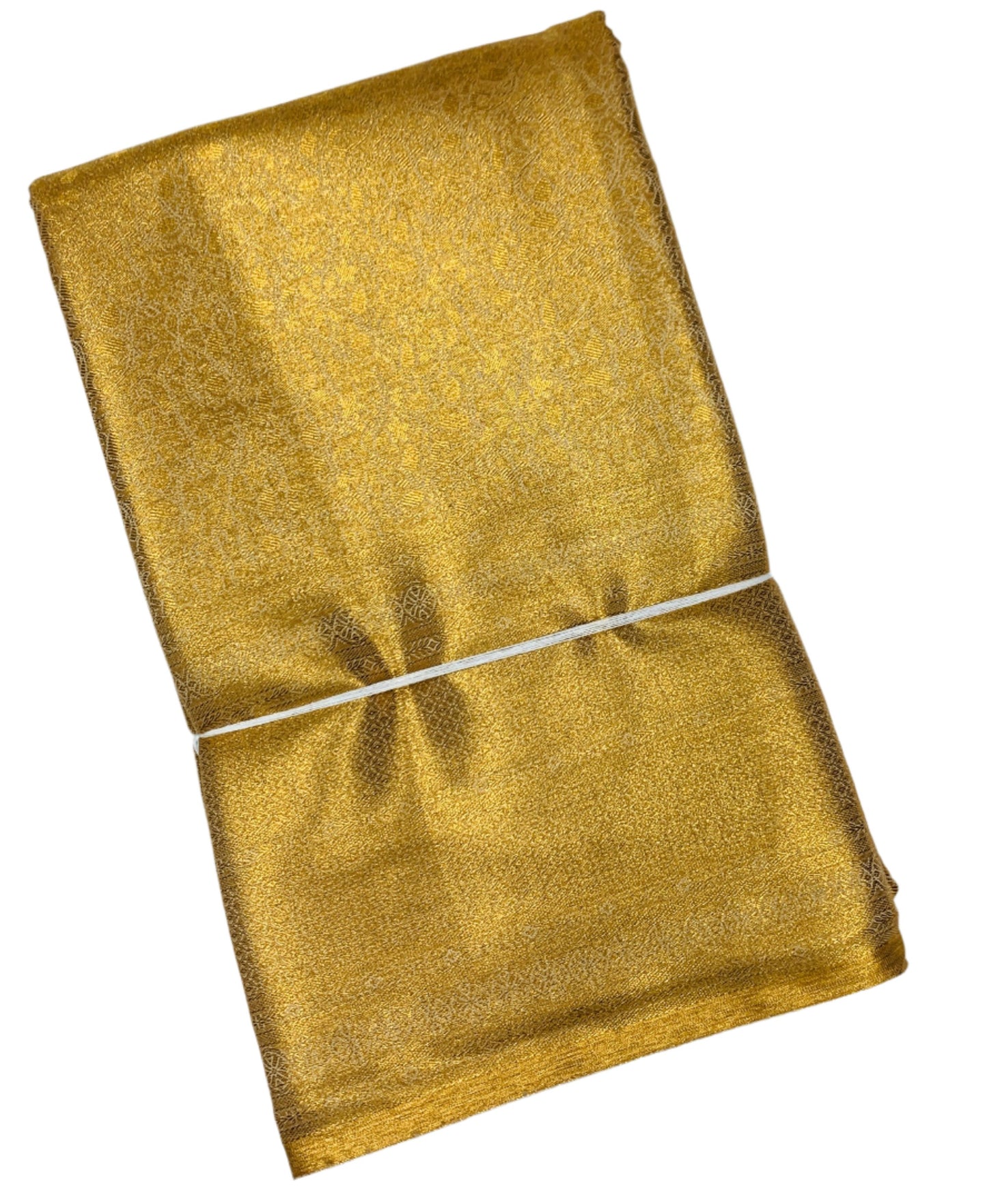 Golden Colour Soft Kanchi Tissue Pattu Saree with Self Border