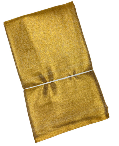 Golden Colour Soft Kanchi Tissue Pattu Saree with Self Border