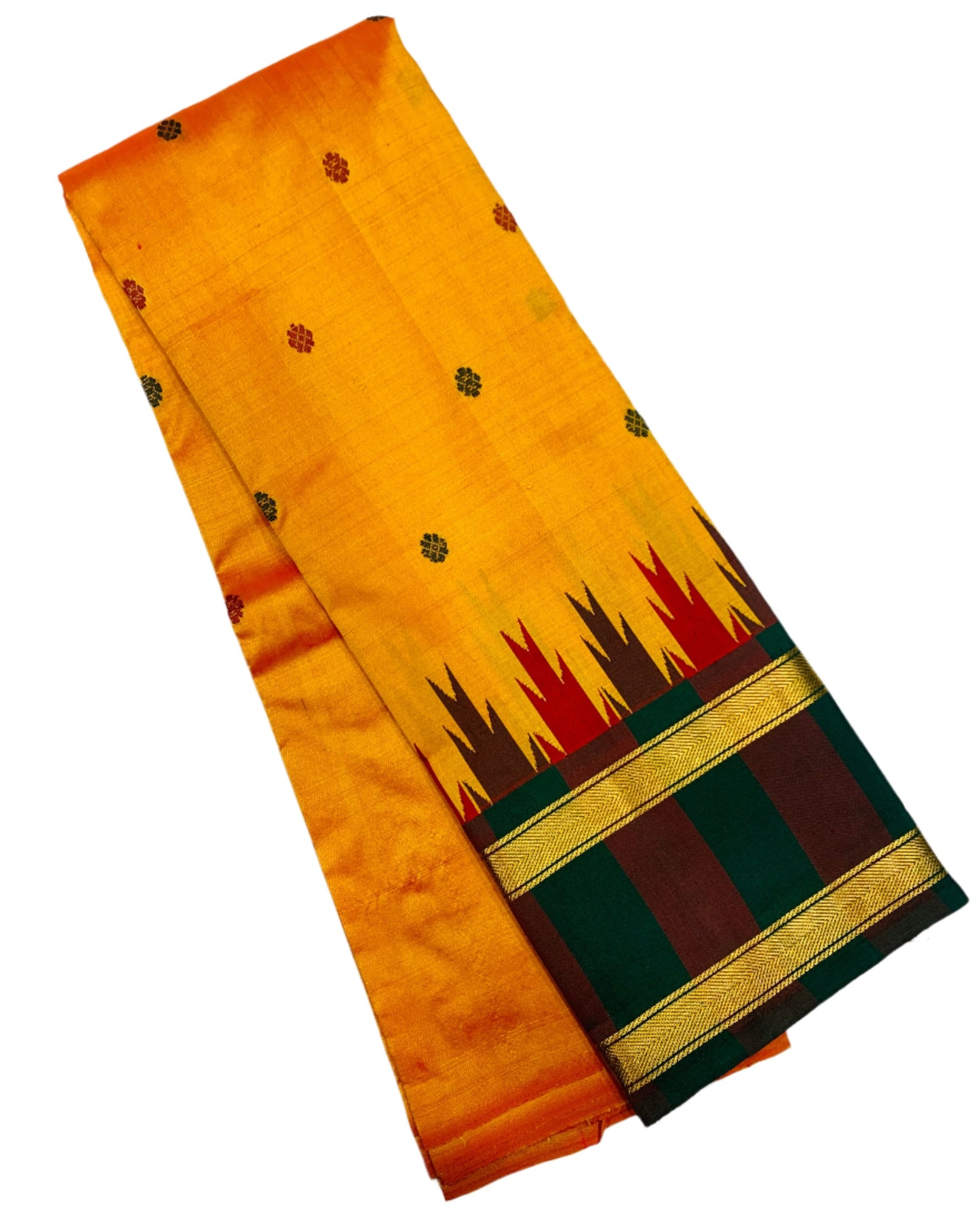 Pure Kanchipuram Silk Mango Yellow Colour