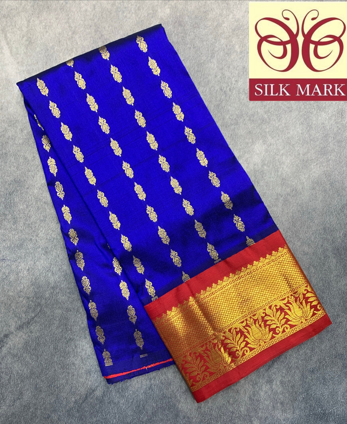 Blue  Shade Pure Kanchipuram Silk Kids Pattu Pavadai with Contrast Border for age 2 to 5