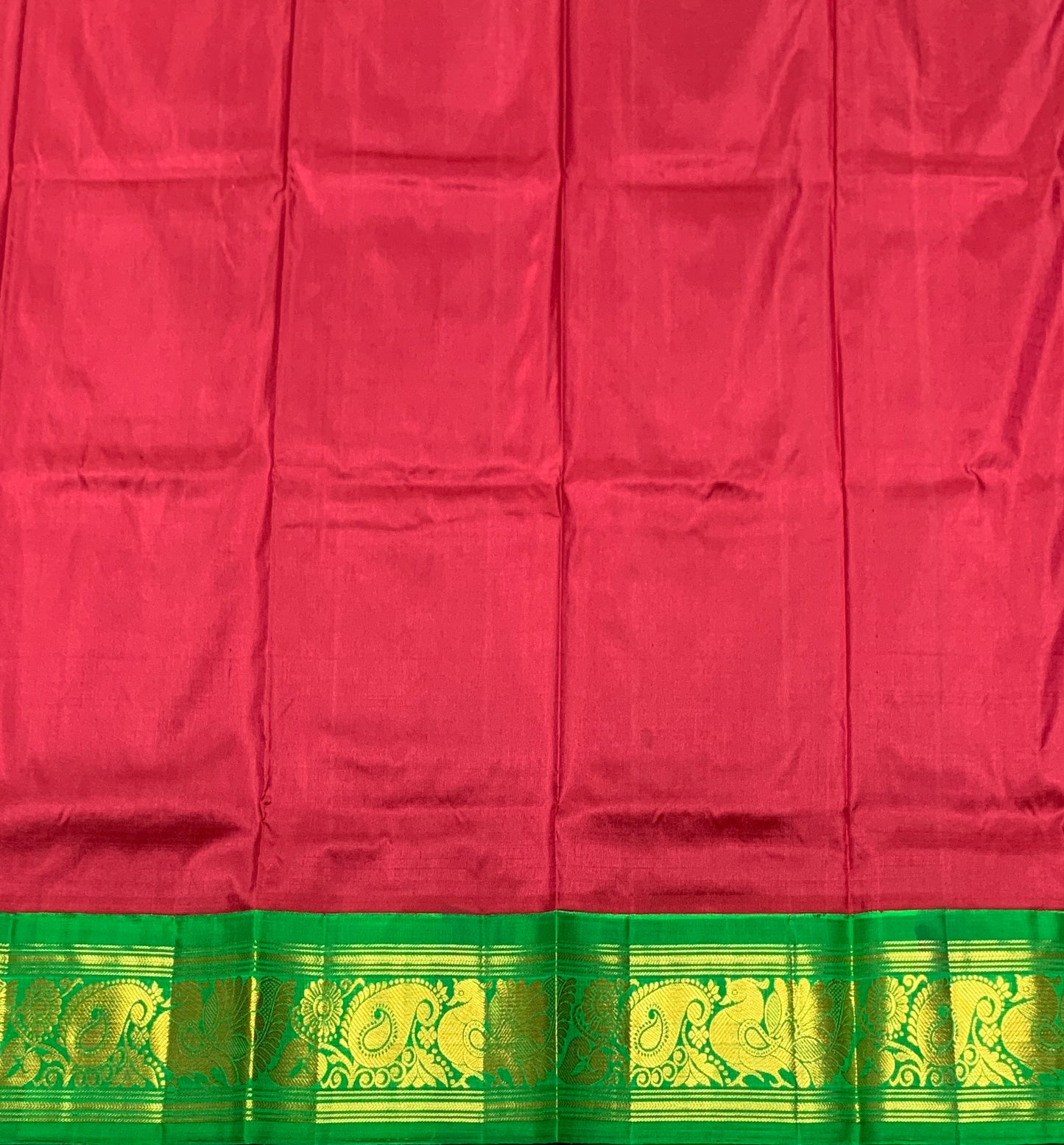 Maroon Shade Pure Kanchipuram Kids Pattu Pavadai with Contrast Border for age 2 to 5