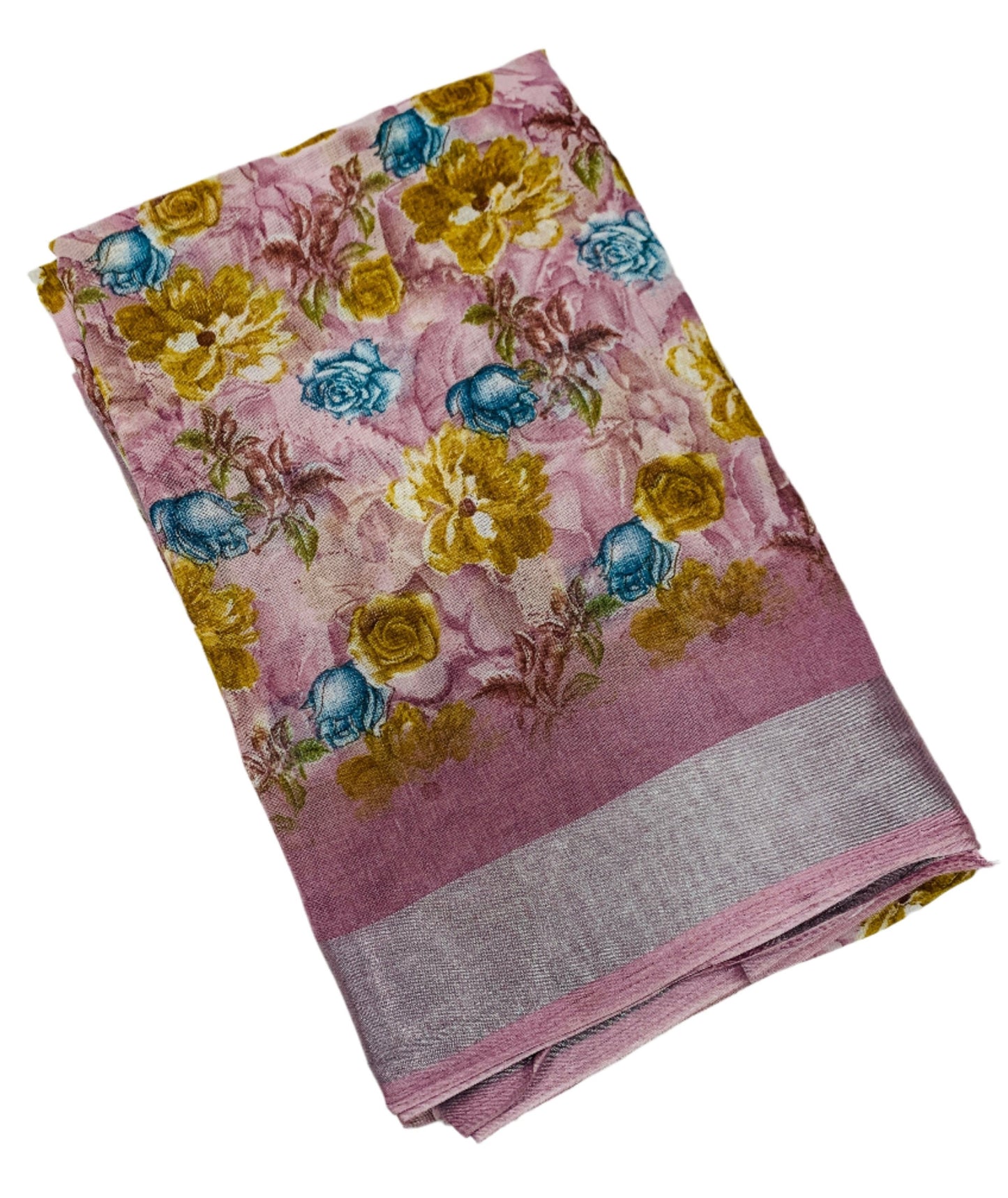 Jute Cotton Saree Onion Pink Shade with Thread Border