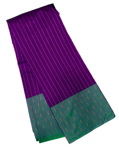 Arani Silk Saree Magenta Colour Green Border